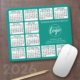 Kalender 2024 met logo, Contactinformatie Blauw Muismat