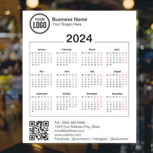 Kalender 2024 met QR-Code voor Bedrijf Marketing Sticker