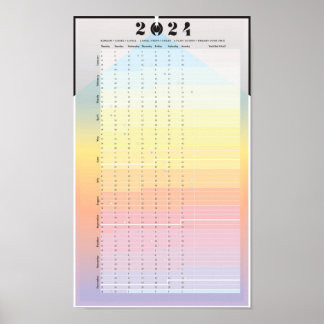Kalender 2024 - Moon Planner Poster