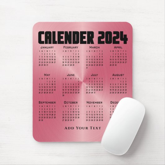 Kalender 2024 - Roze Muismat (Met muis)