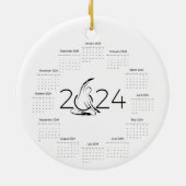 Kalender 2024 voor Pilates instructeur Keramisch Ornament (Achterkant)