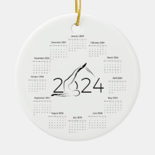 Kalender 2024 voor Pilates instructeur Keramisch Ornament