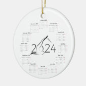 Kalender 2024 voor Pilates instructeur Keramisch Ornament (Links)