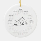 Kalender 2024 voor Pilates instructeur Keramisch Ornament (Achterkant)
