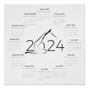 Kalender 2024 voor Pilates instructeur Perfect Poster