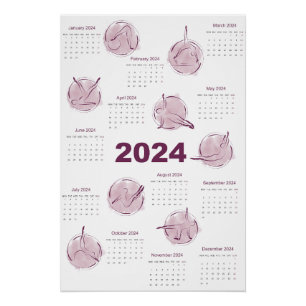 Kalender 2024 voor Pilates instructeur Perfect Poster