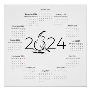Kalender 2024 voor Pilates instructeur Perfect Poster