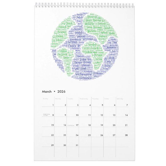 Kalender 2024 voor taalkundigen en taalliefhebbers (Mar 2026)