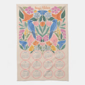 Kalender 2025 - Blue Jay en Blooms Theedoek (Verticaal)