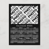 Kalender 2025 Foto toevoegen Zwart Briefkaart (Voorkant)