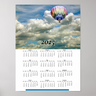 Kalender 2025 - Hete luchtballon in wolken Poster
