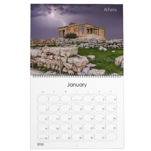 Kalender 2025 jaar met foto van Griekenland Kalend (Jan 2026)
