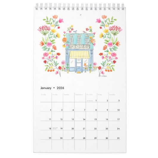 Kalender 2025 / Kleine 11 "h x 7" w / Enkele pagin (Jan 2026)