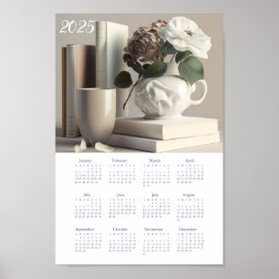 kalender 2025. Koffiebloemen Boeken Poster