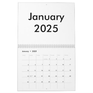 Kalender 2025 leeg met maanden
