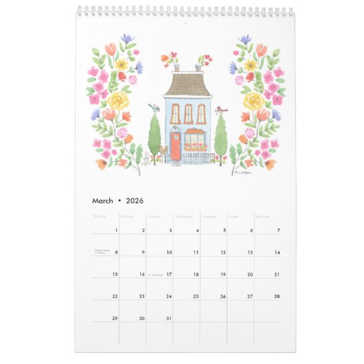 Kalender 2025 / Medium 17 "h x 11" w / Enkele pagi (Mar 2026)