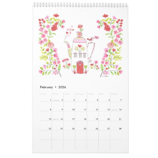 Kalender 2025 / Medium 17 "h x 11" w / Enkele pagi (Feb 2026)