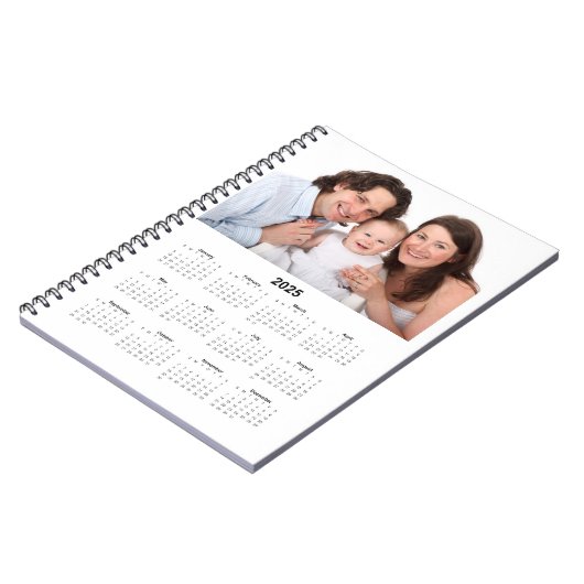 Kalender 2025 met aangepaste foto notitieboek (Linkerzijde)