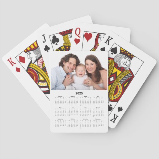 Kalender 2025 met aangepaste foto pokerkaarten (Achterkant)