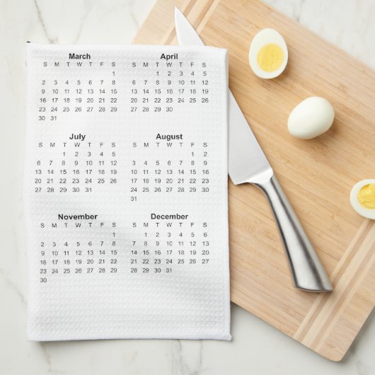 Kalender 2025 met aangepaste foto theedoek (Quarter Fold)