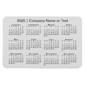 Kalender 2025 met aangepaste tekst grijs magneet (Horizontaal)