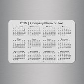 Kalender 2025 met aangepaste tekst grijs magneet