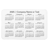 Kalender 2025 met aangepaste tekst wit magneet (Horizontaal)