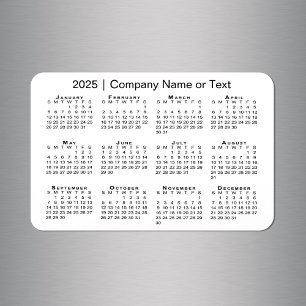 Kalender 2025 met aangepaste tekst wit magneet