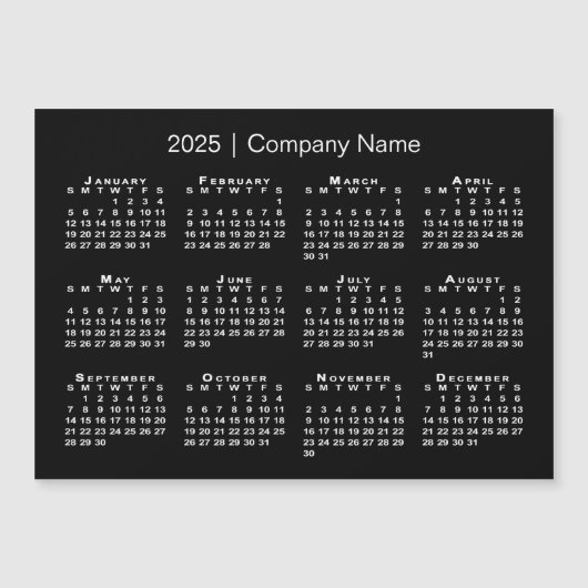 Kalender 2025 met bedrijfsnaam Black Magnet (Voorkant)