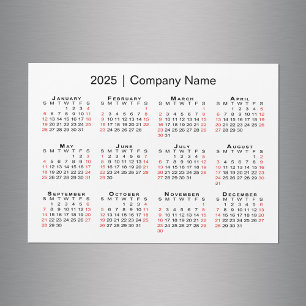 Kalender 2025 met bedrijfsnaam White Magnet