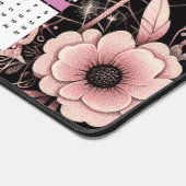 Kalender 2025 met bloemen en schedels bureaumat (Hoek)