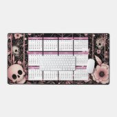 Kalender 2025 met bloemen en schedels bureaumat (Keyboard & Muis)
