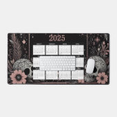 Kalender 2025 met bloemen en schedels bureaumat (Keyboard & Muis)