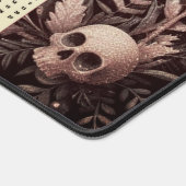 Kalender 2025 met bloemen en schedels bureaumat (Hoek)