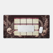 Kalender 2025 met bloemen en schedels bureaumat (Keyboard & Muis)