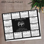 Kalender 2025 met contactgegevens van logo briefkaart<br><div class="desc">Voeg een logo toe met een kalender voor 2025 en ruimte om een paar regels tekst toe te voegen. Een leuk item voor het nieuwe jaar te gebruiken als een bedrijf giveaway. U kunt kleuren wijzigen in het geavanceerde ontwerpgebied.</div>
