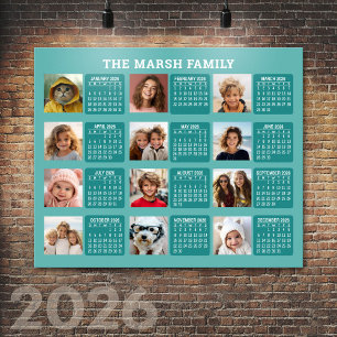 Kalender 2025 met een Afbeelding voor elke maand Poster