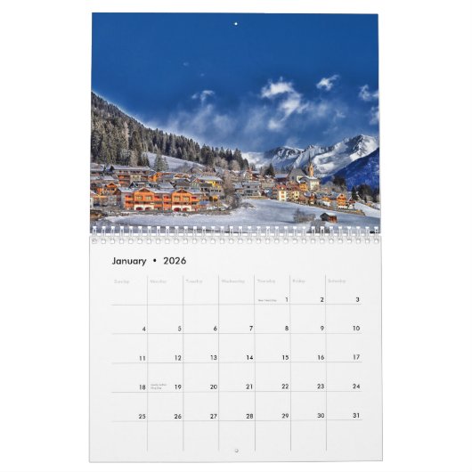 Kalender 2025 met Feestdagen - Wolken (Jan 2026)