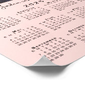 Kalender 2025 met uw foto en naam op roze poster (Hoek)