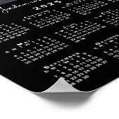 Kalender 2025 met uw foto en naam op zwart poster (Hoek)