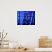 Kalender 2025 op Blauw Abstract Fotosjabloon Poster (Keuken)