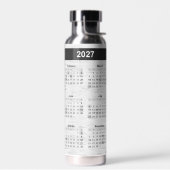 Kalender 2025 op witte berk waterfles (Links)