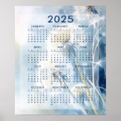 Kalender 2025 Paardenbloem Bloem Achtergrond Poster (Voorkant)
