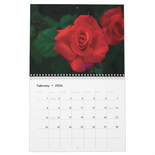 Kalender 2025 rode bloemen (Feb 2026)