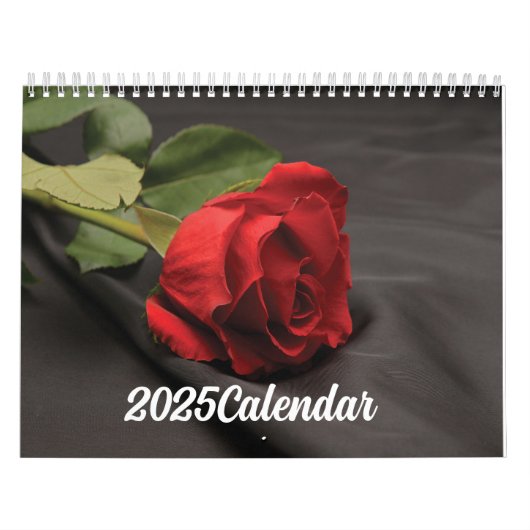 Kalender 2025 rode bloemen (Hoes)