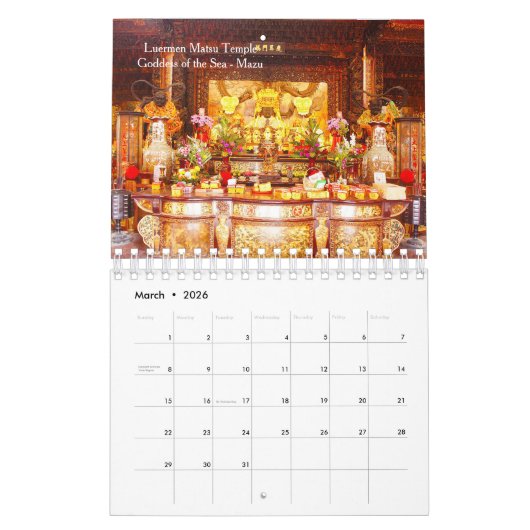 Kalender 2025: Tempelcultuur in Taiwan (Mar 2026)