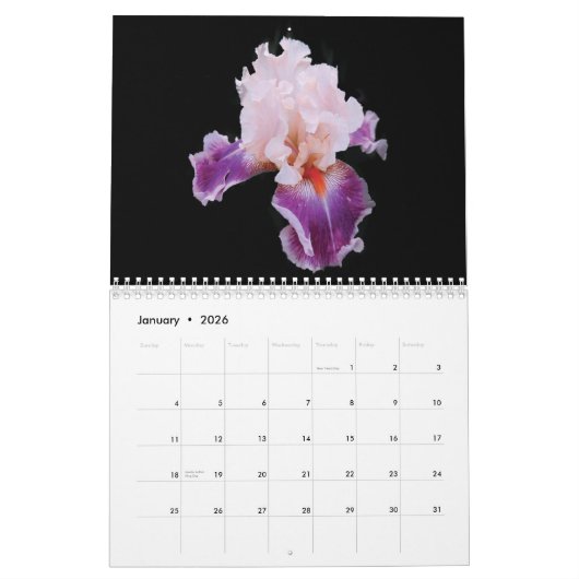 Kalender 2025 Violet Flowers (Jan 2026)