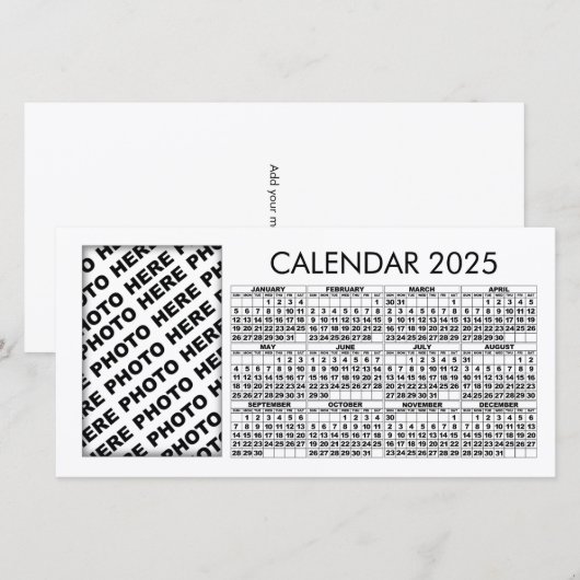 Kalender 2025 Voeg 1 verticale fotokaart toe (Voorkant / Achterkant)