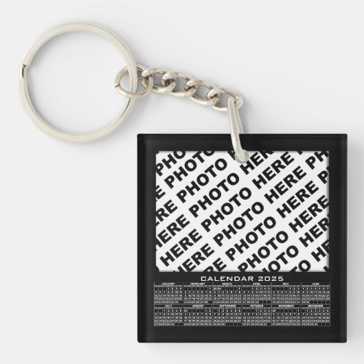Kalender 2025 Voeg 3 foto's toe Sleutelhanger (Voorkant)