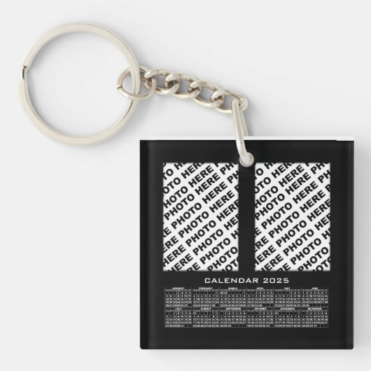 Kalender 2025 Voeg 4 Verticale foto's toe Sleutelh Sleutelhanger (Voorkant)